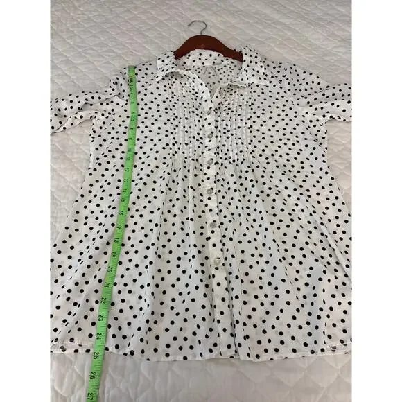 Seraphine Maternity Sz 8 Dotty Woven Blouse Polka Dots - Picture 6 of 8